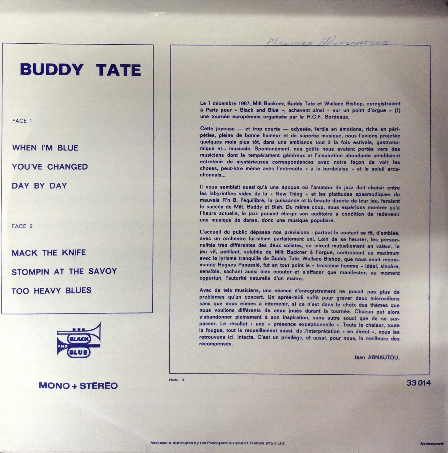 Buddy Tate (Feat. Milt Buckner) - Jazz Greatest Names