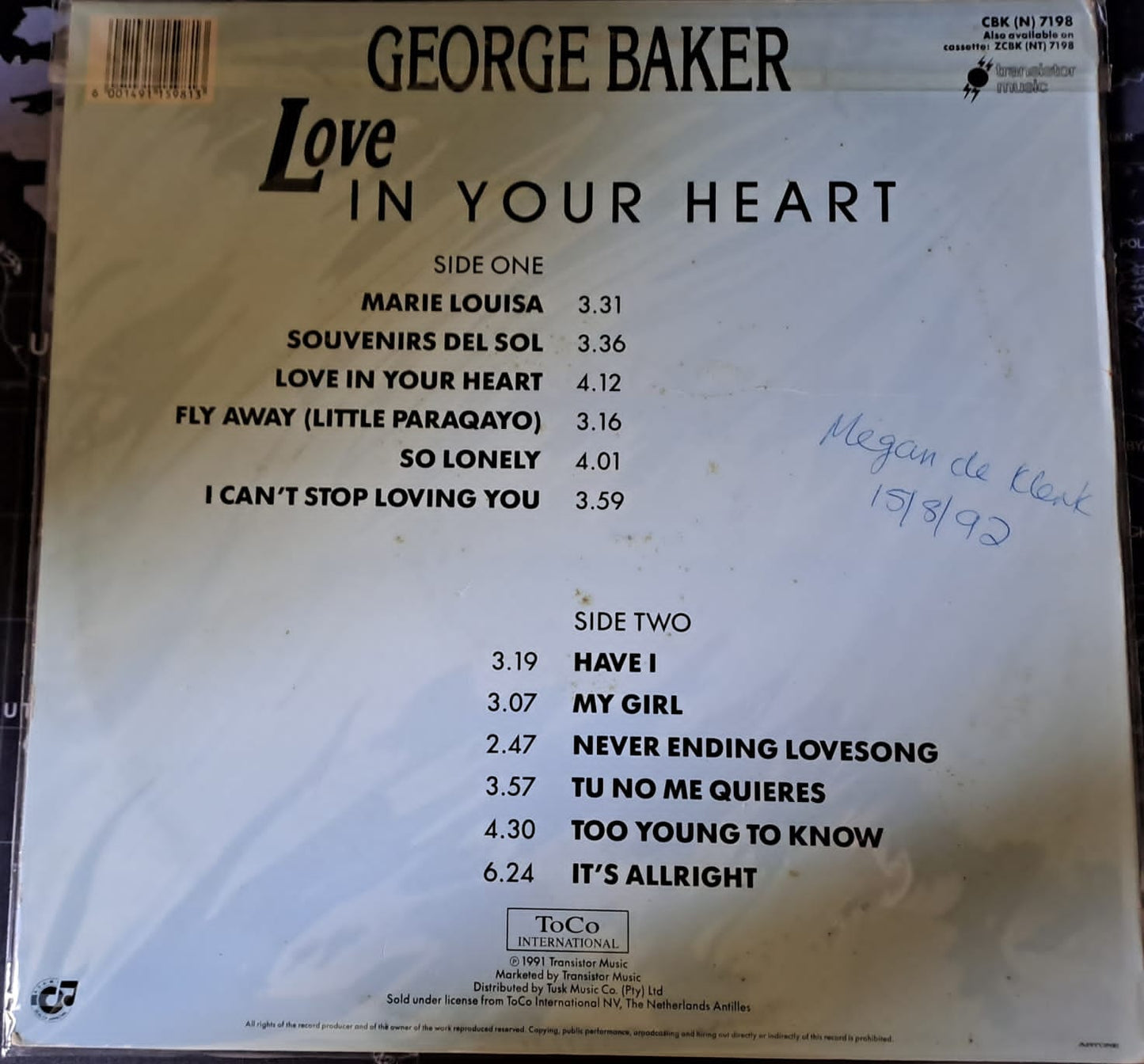 George Baker - Love In Your Heart