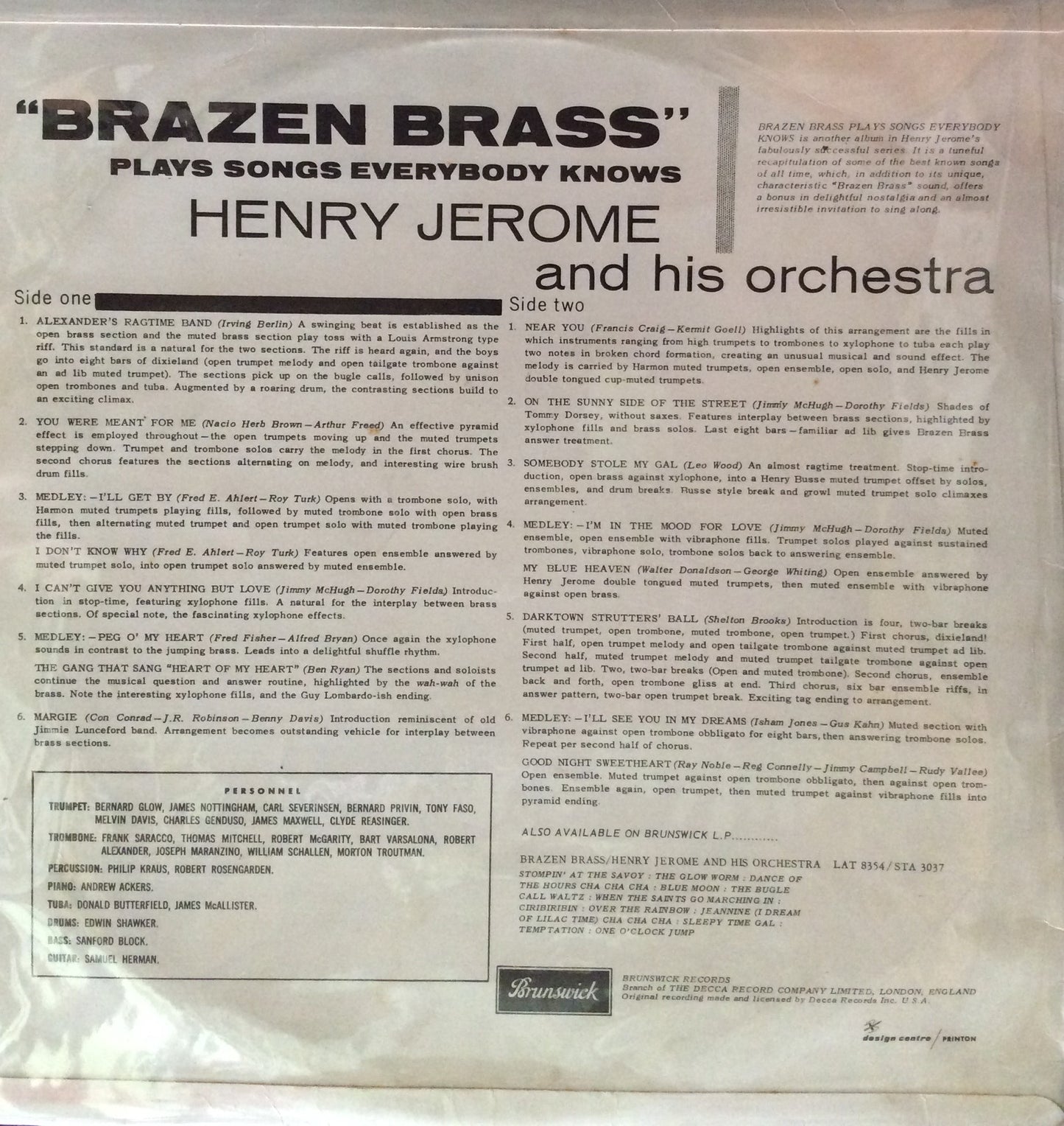 Henry Jerome - Brazen Brass Plays Songs Everbody Knows