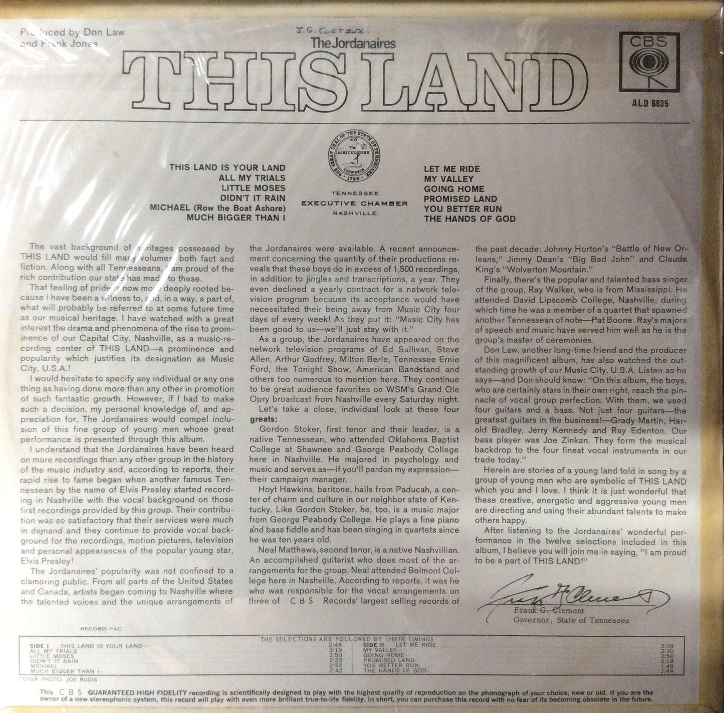 Jordanaires, The - This Land