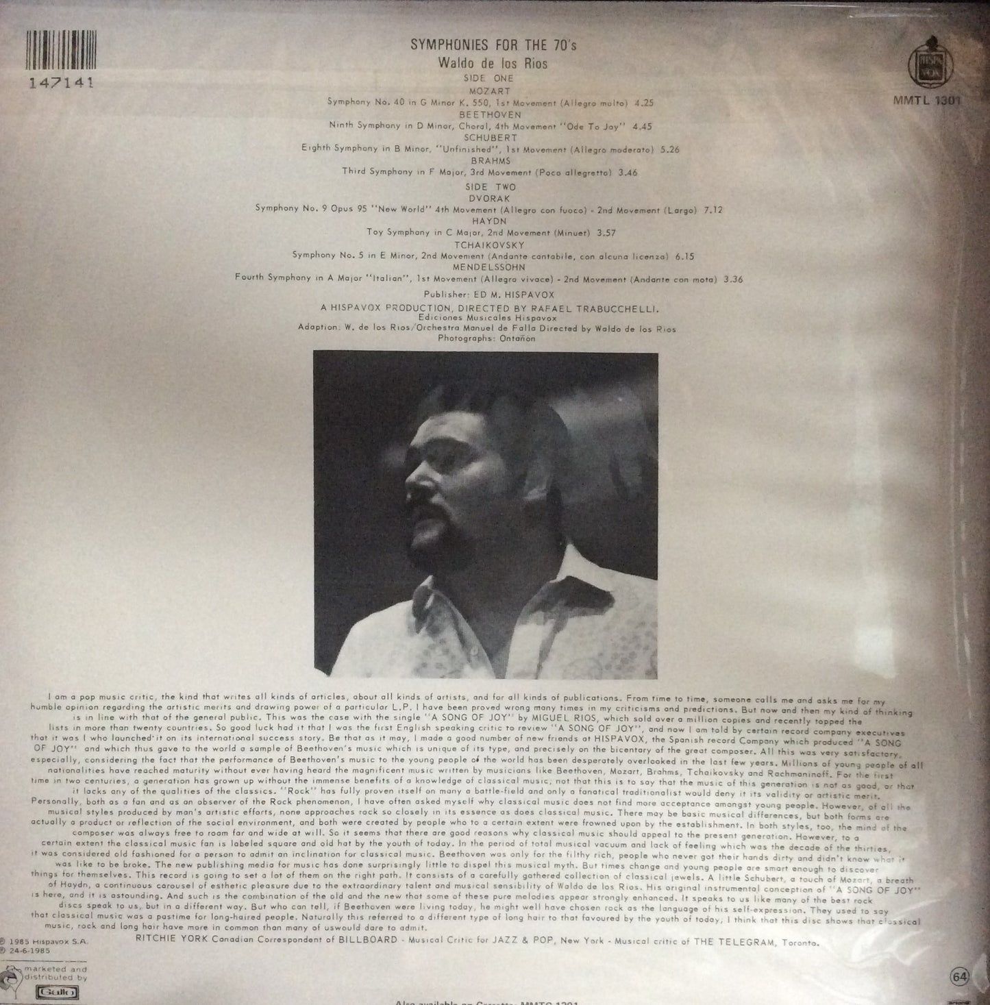 Waldo De Los Rios - Symphonies For The 70's