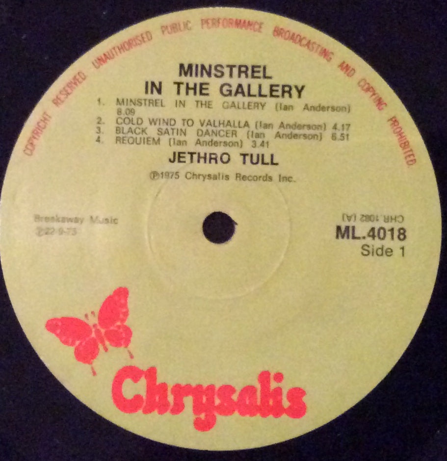 Jethro Tull - Minstrel In The Gallery