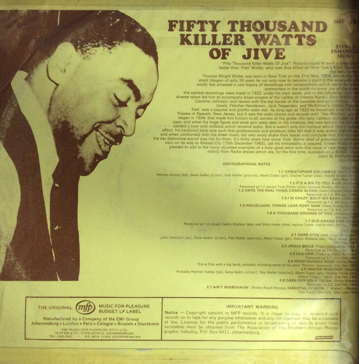 Fats Waller - 50 000 Killer Watts Of Jive