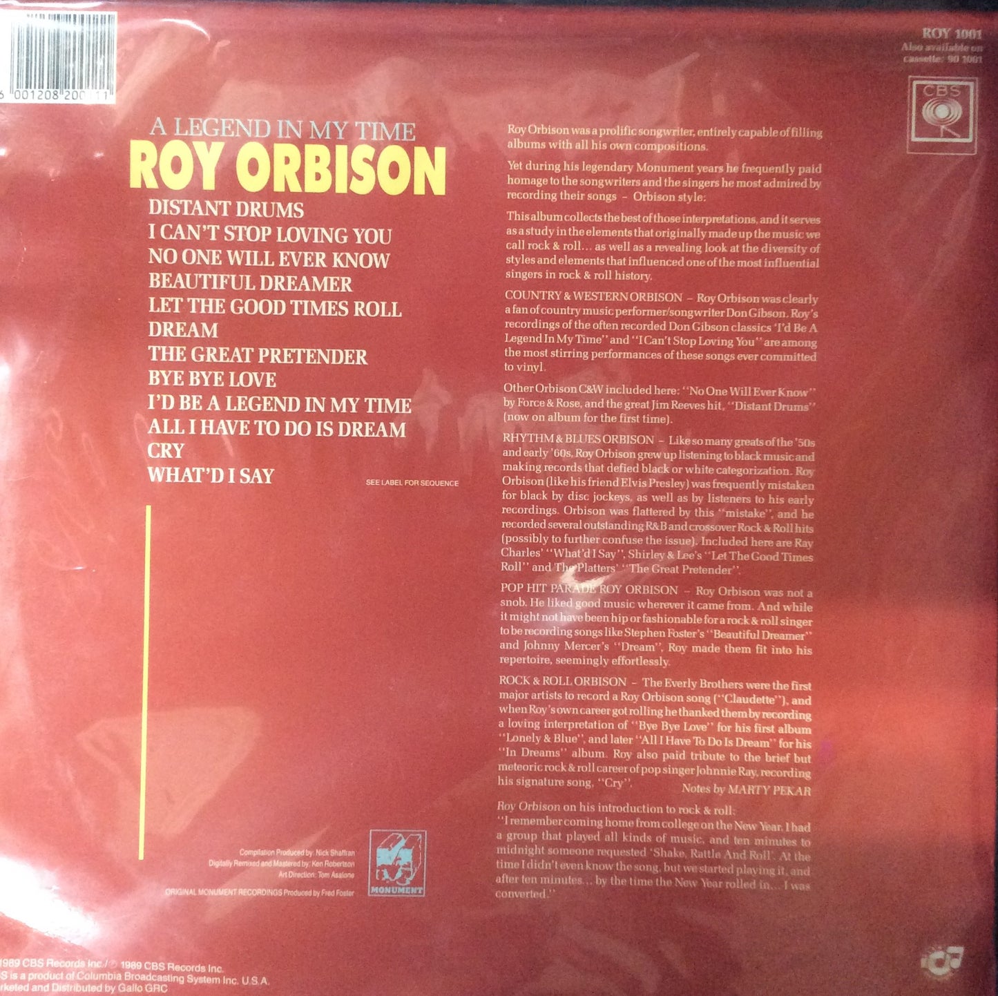 Roy Orbison - A Legend In My Time