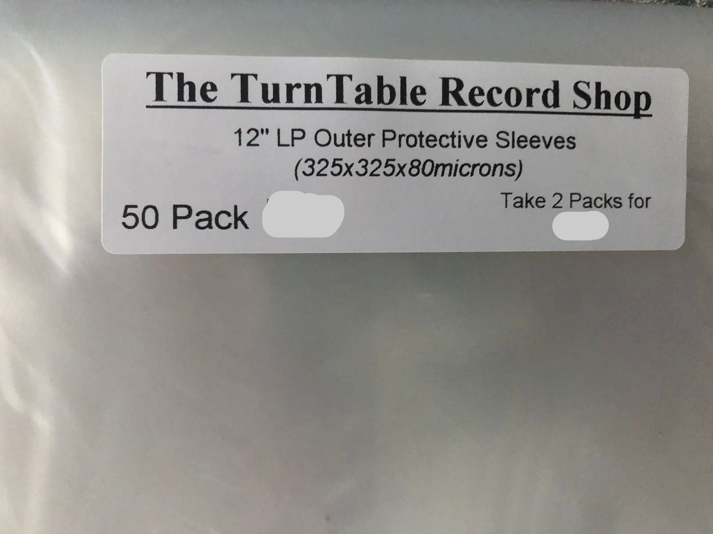 100 x 12” Plastic Outer Sleeves