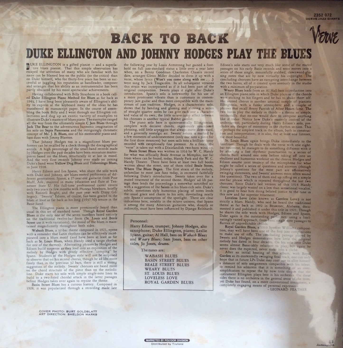 Duke Ellington & Johnny Hodges - Back To Back