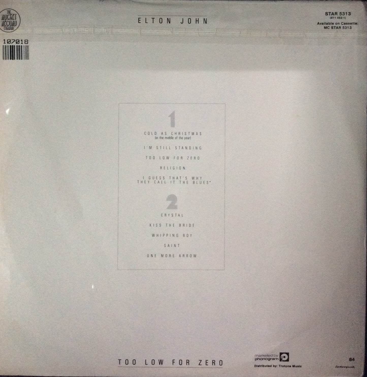 Elton John - Too Low For Zero