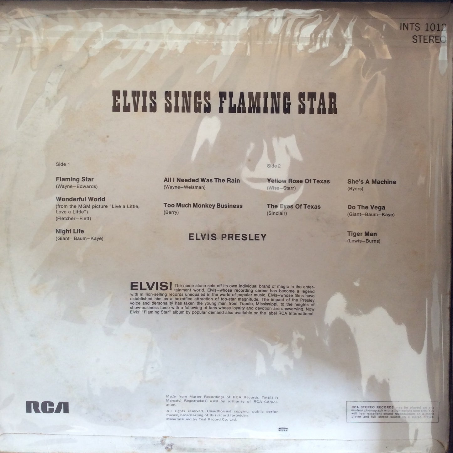 Elvis Presley - Elvis Sings Flaming Star