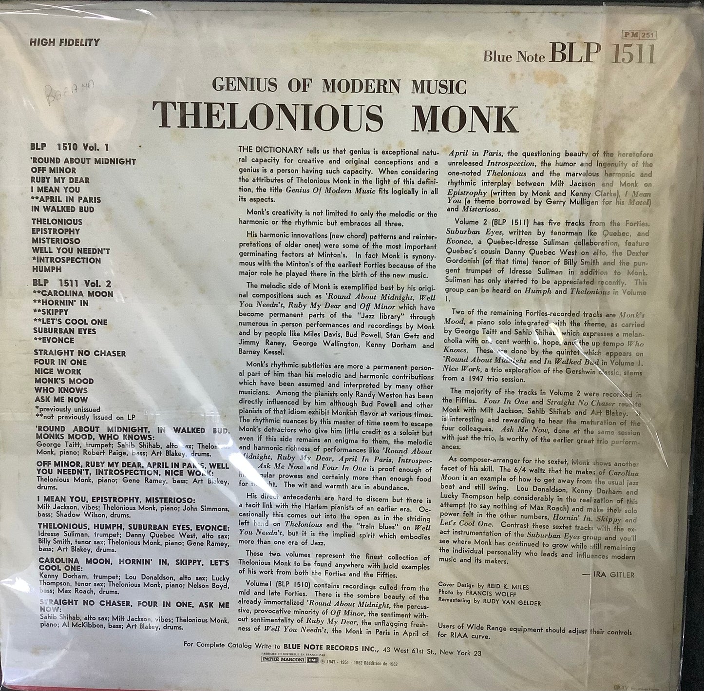 Thelonious Monk - Genius of Modern Music Vol 2