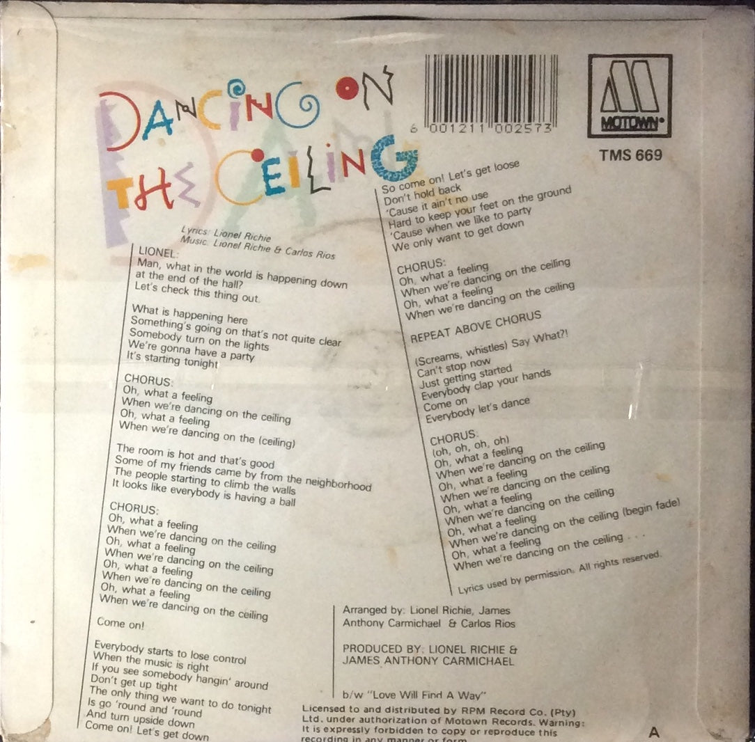 Lionel Richie - Dancing On The Ceiling (7" Single)