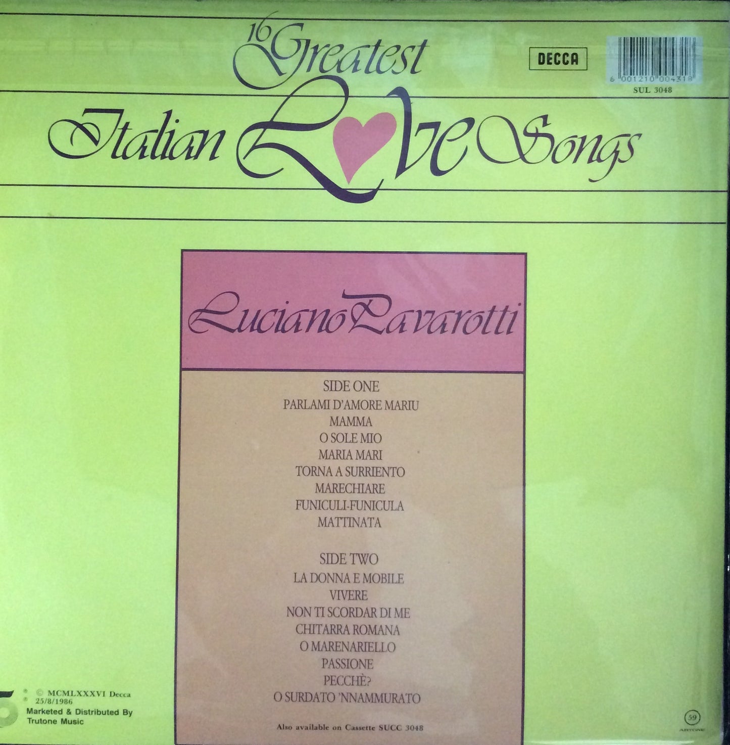 Luciano Pavarotti - 16 Greatest Italian Love Songs