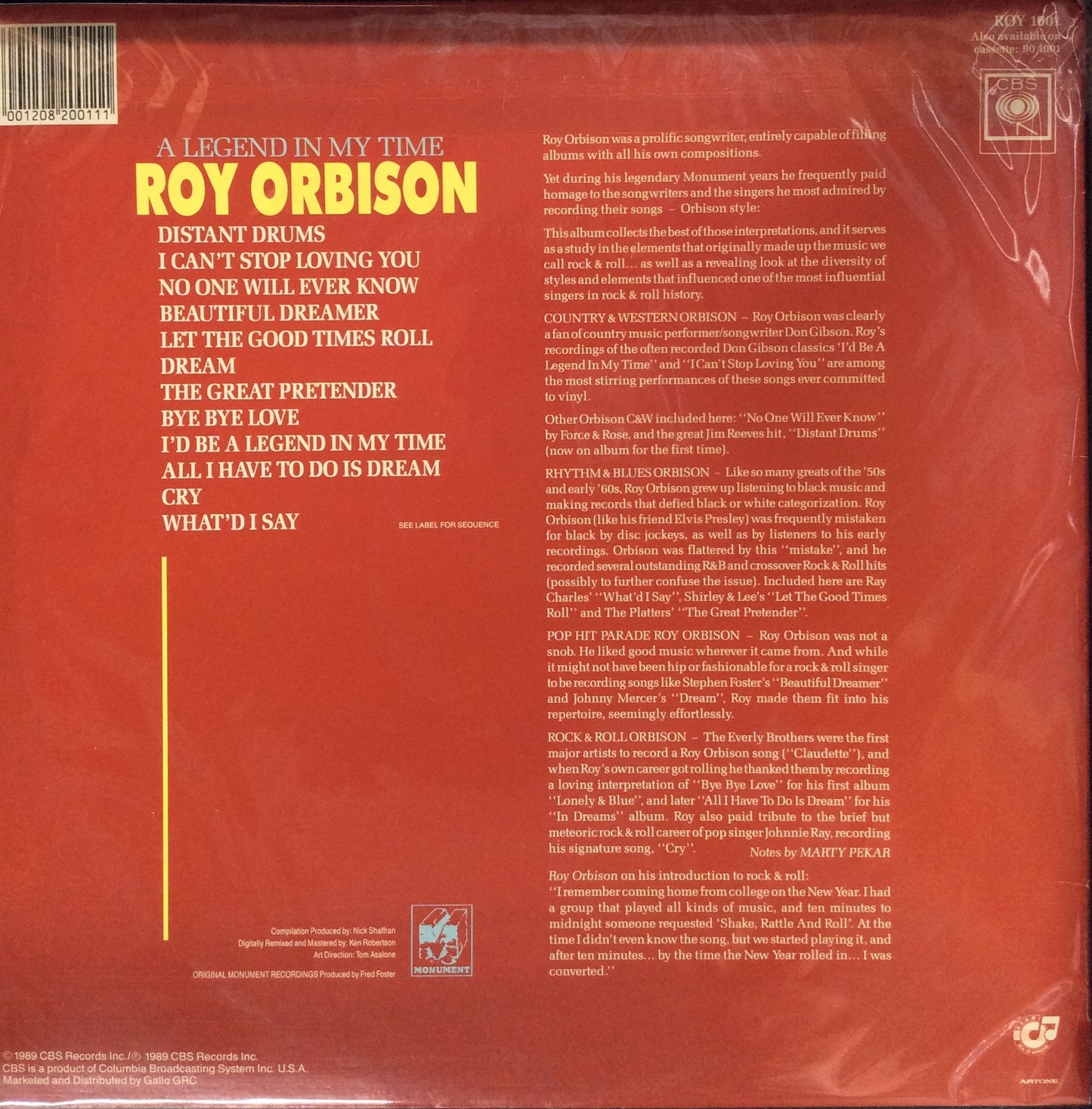 Roy Orbison - A Legend In My Time