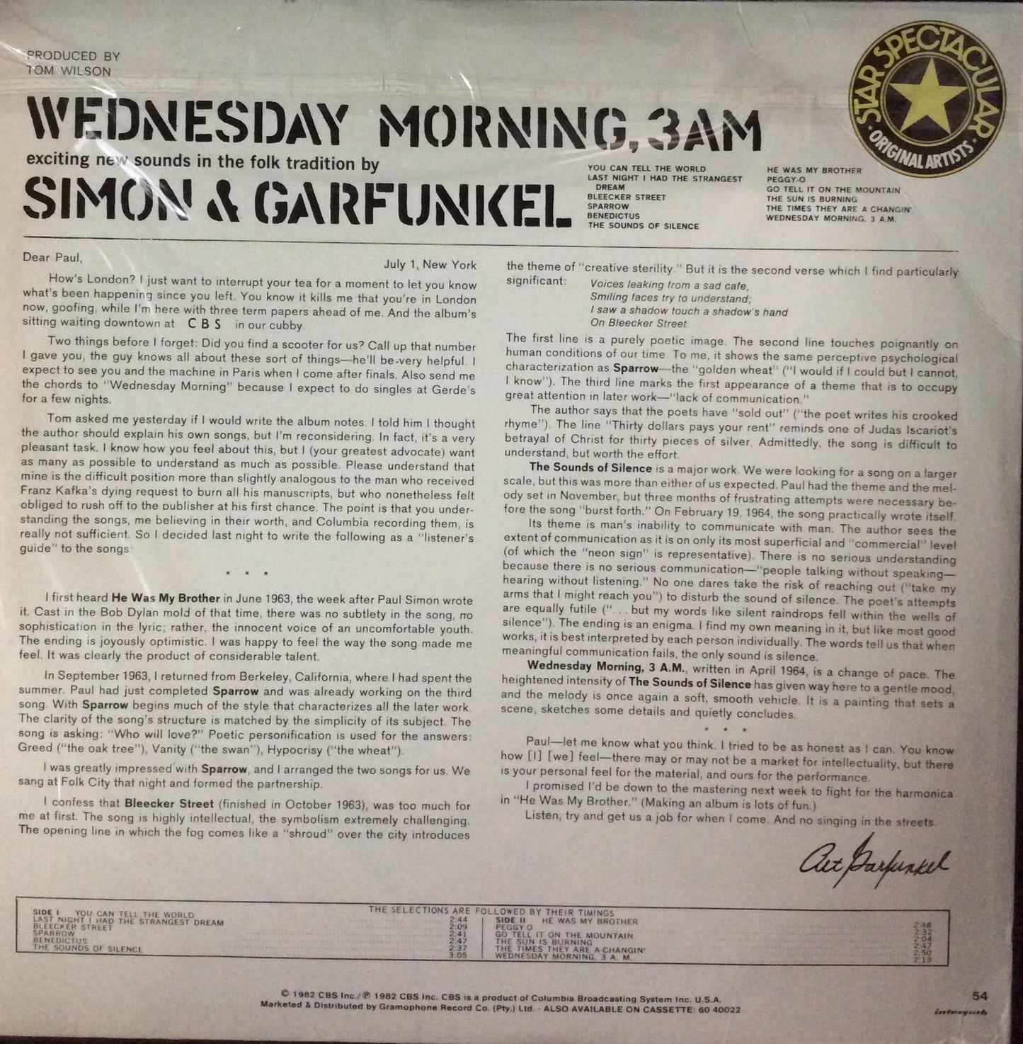 Simon & Garfunkel - Wednesday Morning, 3AM