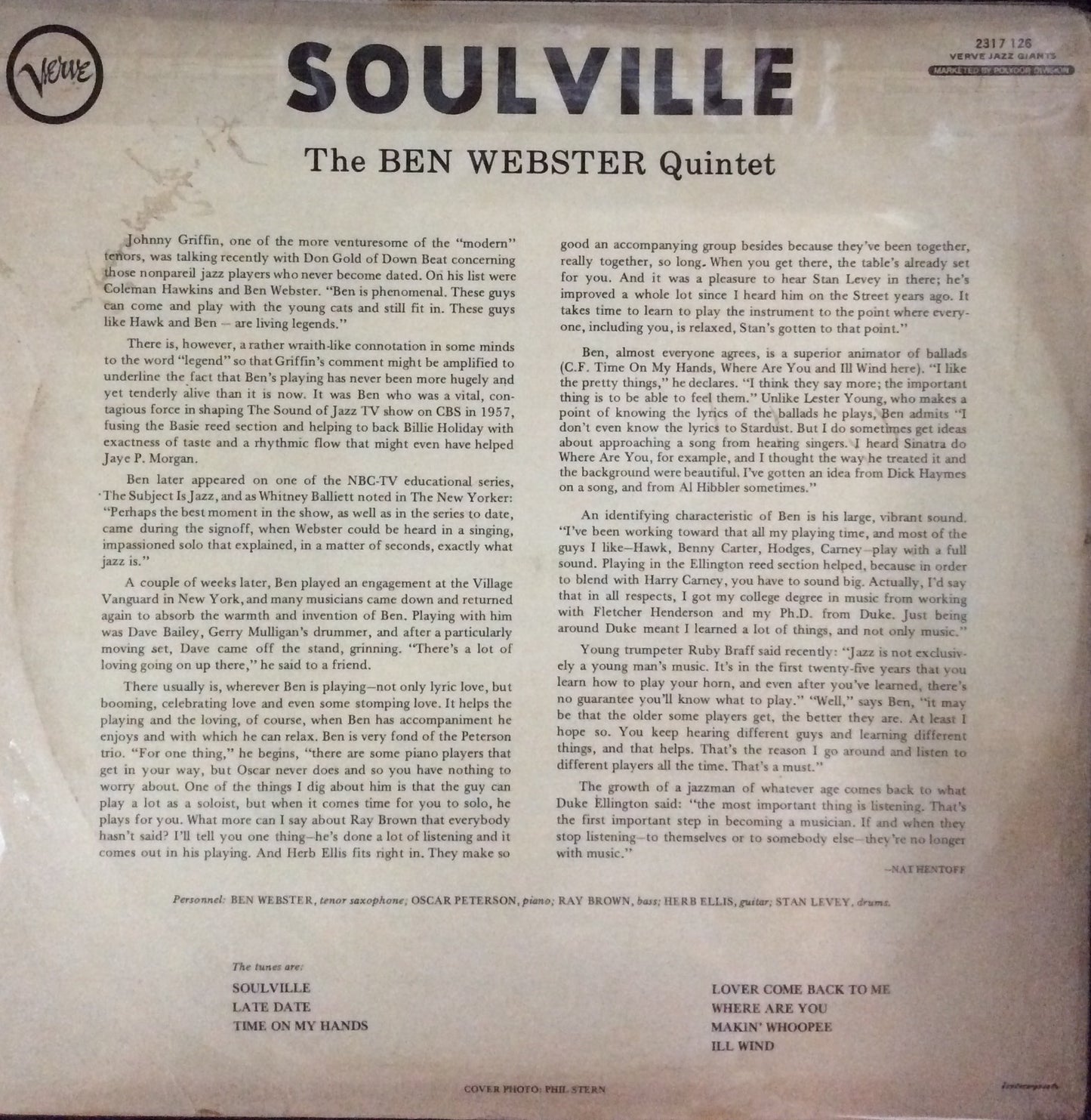 The Ben Webster Quintet - Soulville