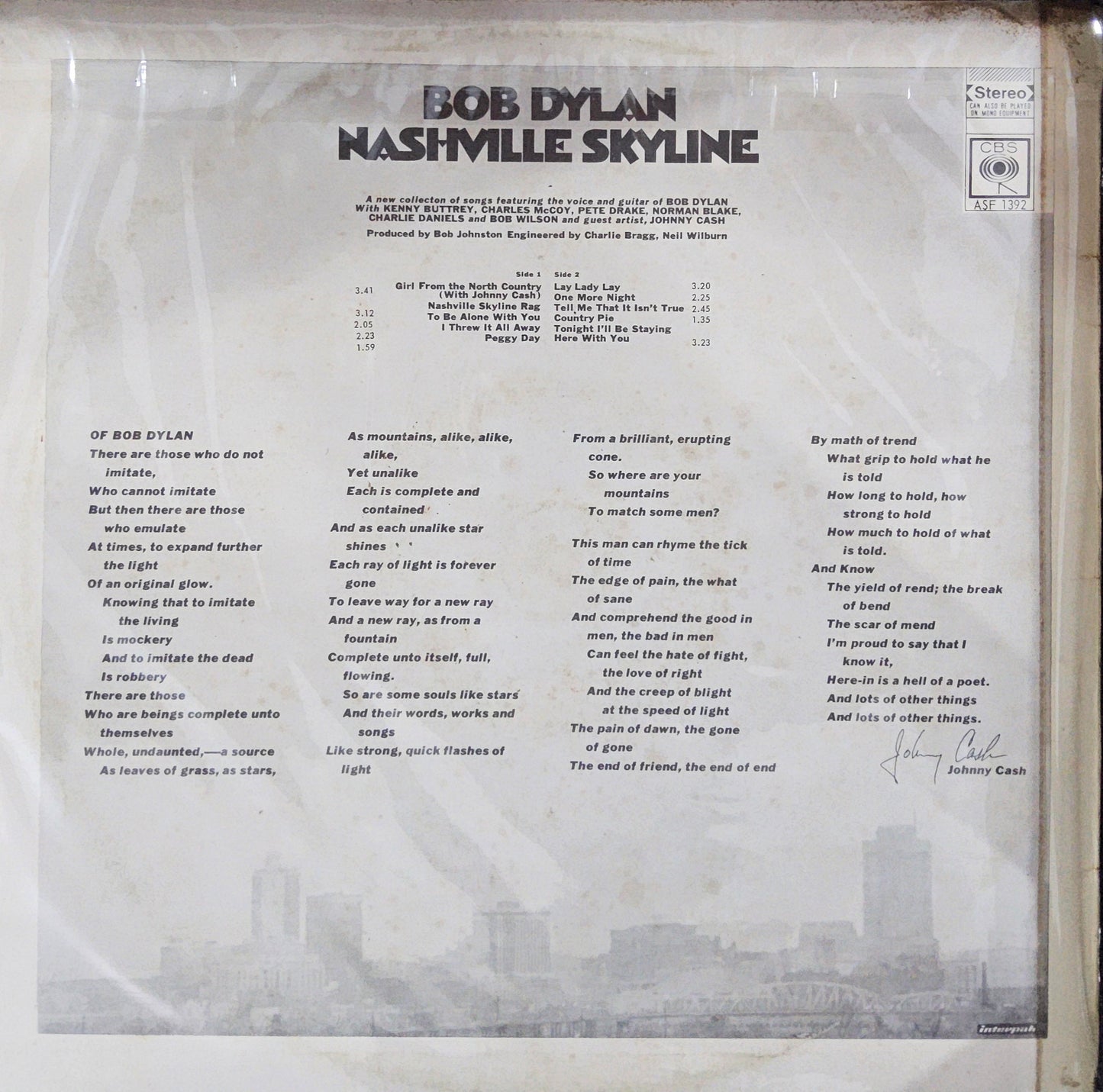 Bob Dylan - Nashville Skyline