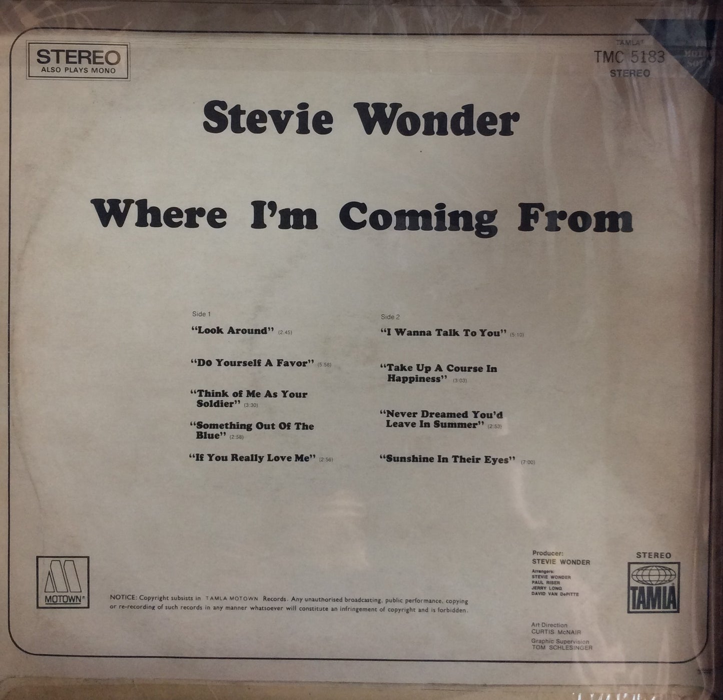 Stevie Wonder - Where I'm Coming From