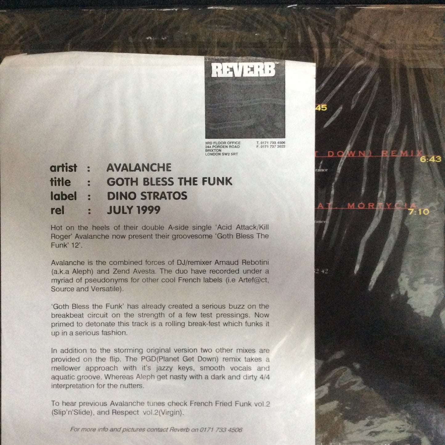 Avalanche - Goth Bless The Funk (12" Maxi)