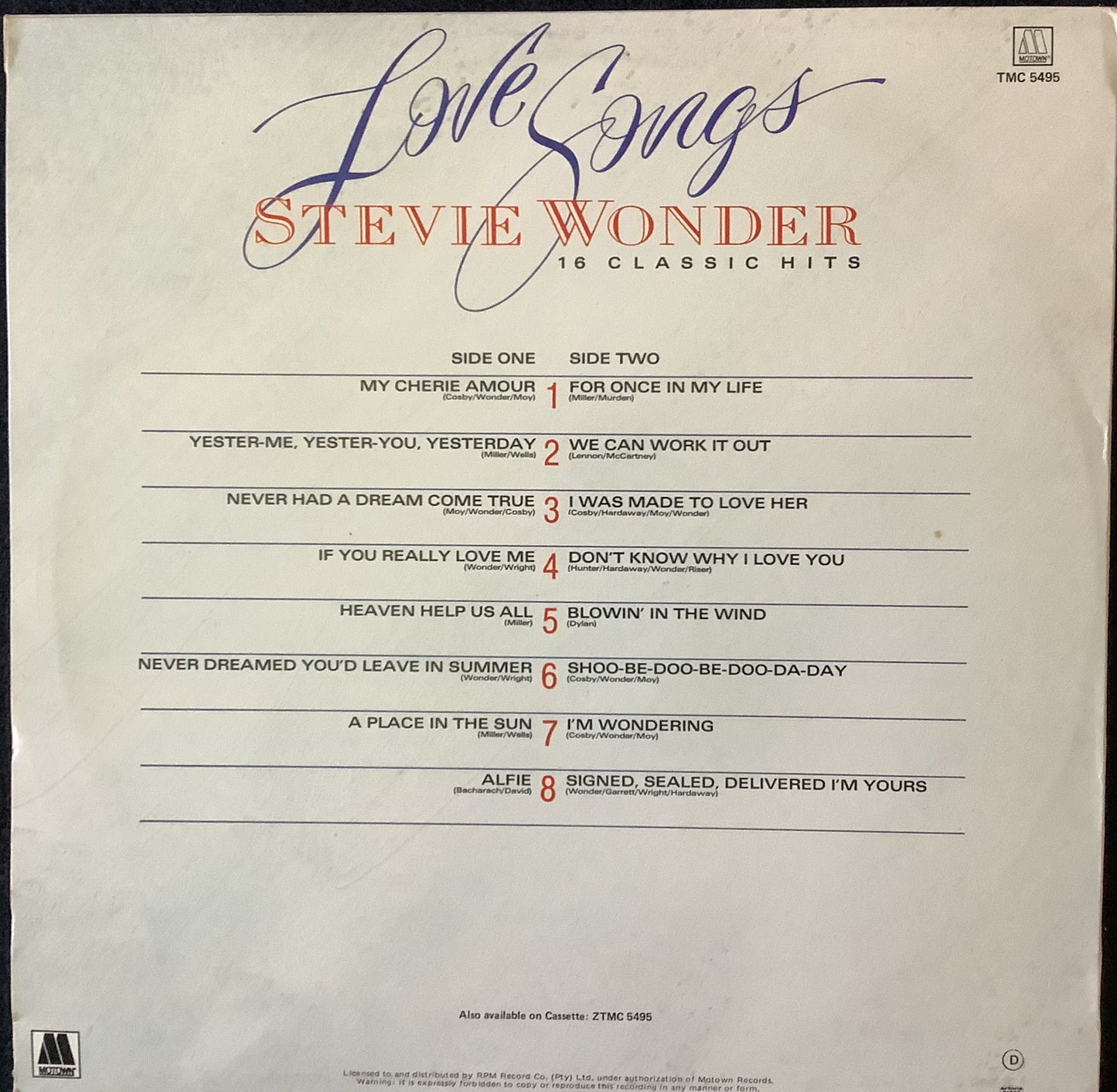 Stevie Wonder - Love Songs