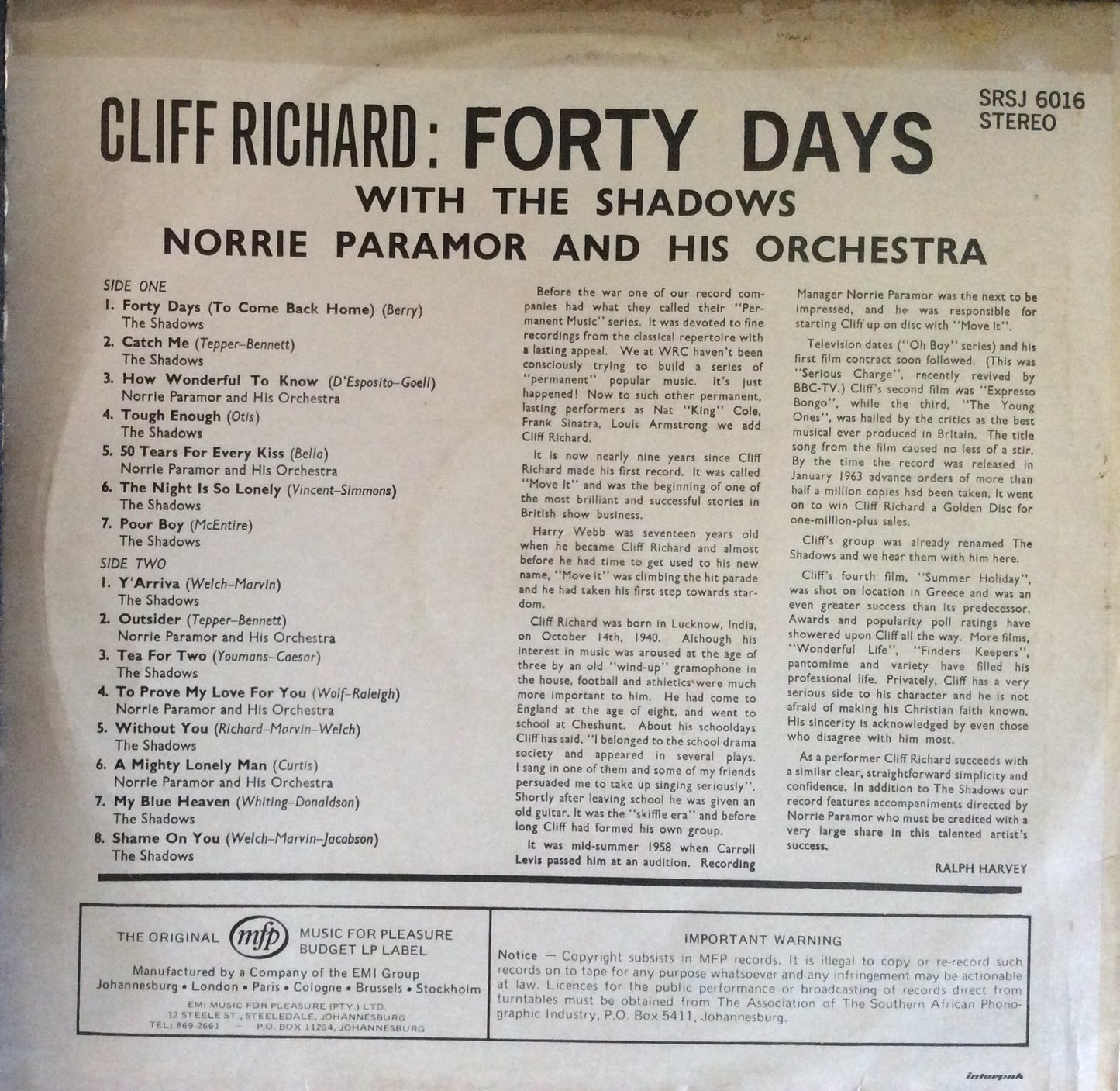 Cliff Richard - Forty Days