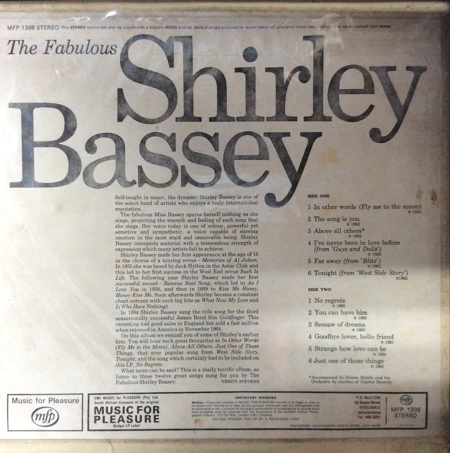 Shirley Bassey - The Fabulous Shirley Bassey