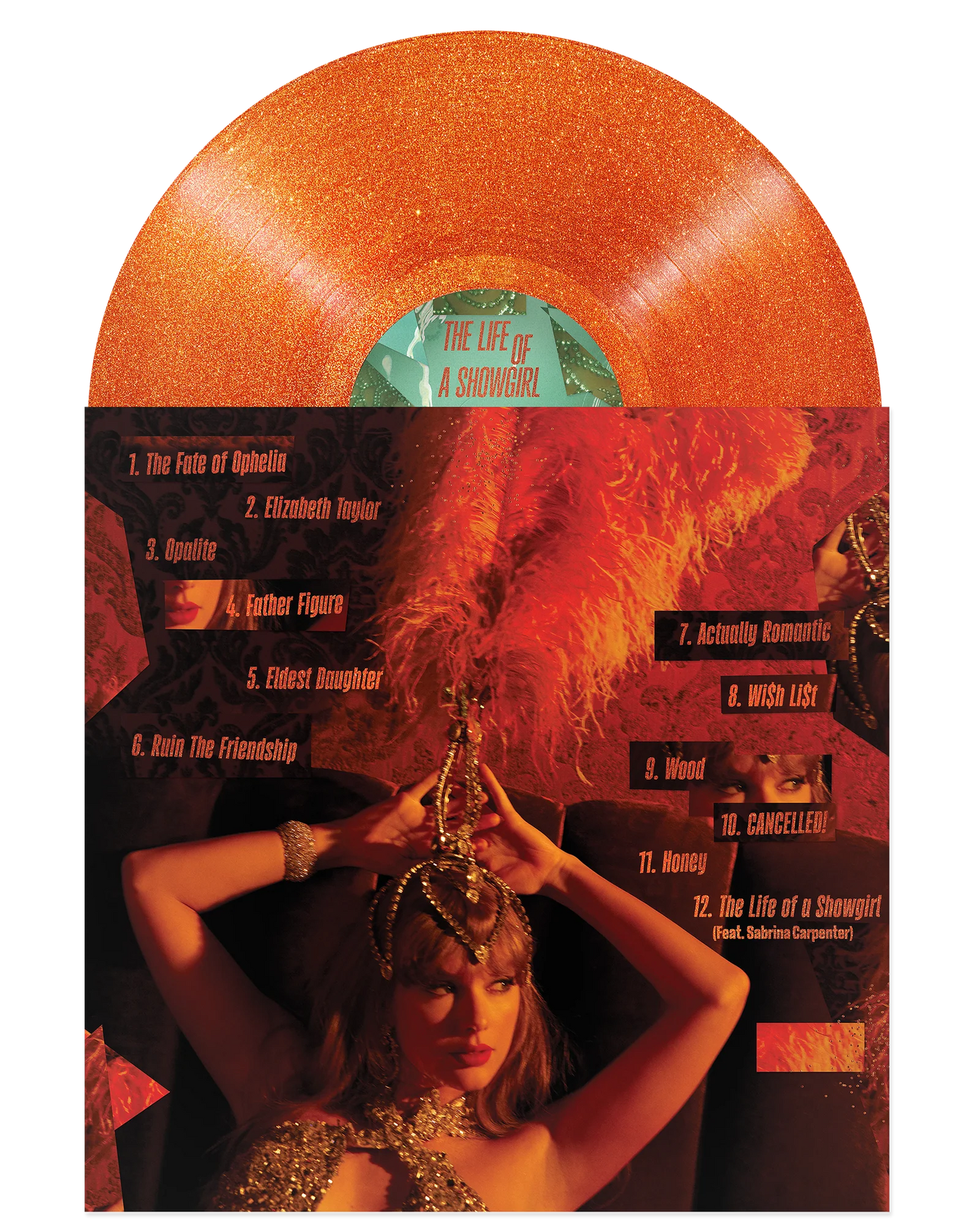 Taylor Swift - The Life Of A Showgirl (PORTOFINO ORANGE GLITTER VINYL)